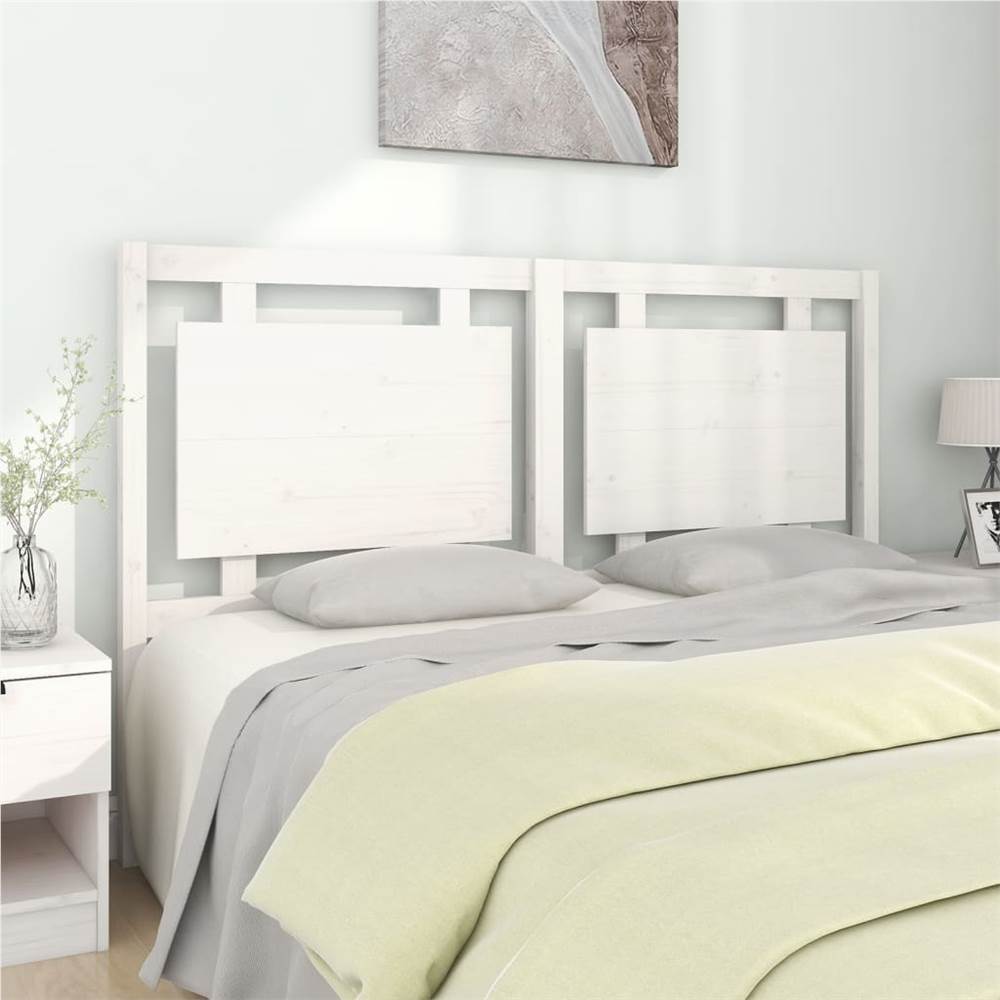 Bed Headboard White 155.5x4x100 cm Solid Pine Wood