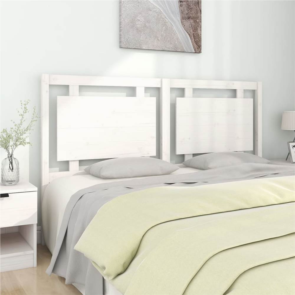 

Bed Headboard White 165.5x4x100 cm Solid Pine Wood