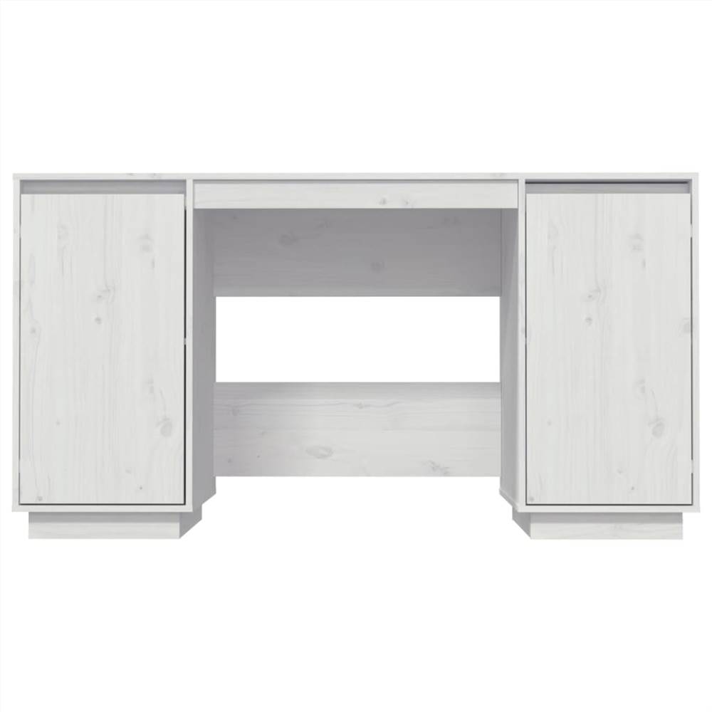 Desk White 140x50x75 cm Solid Wood Pine