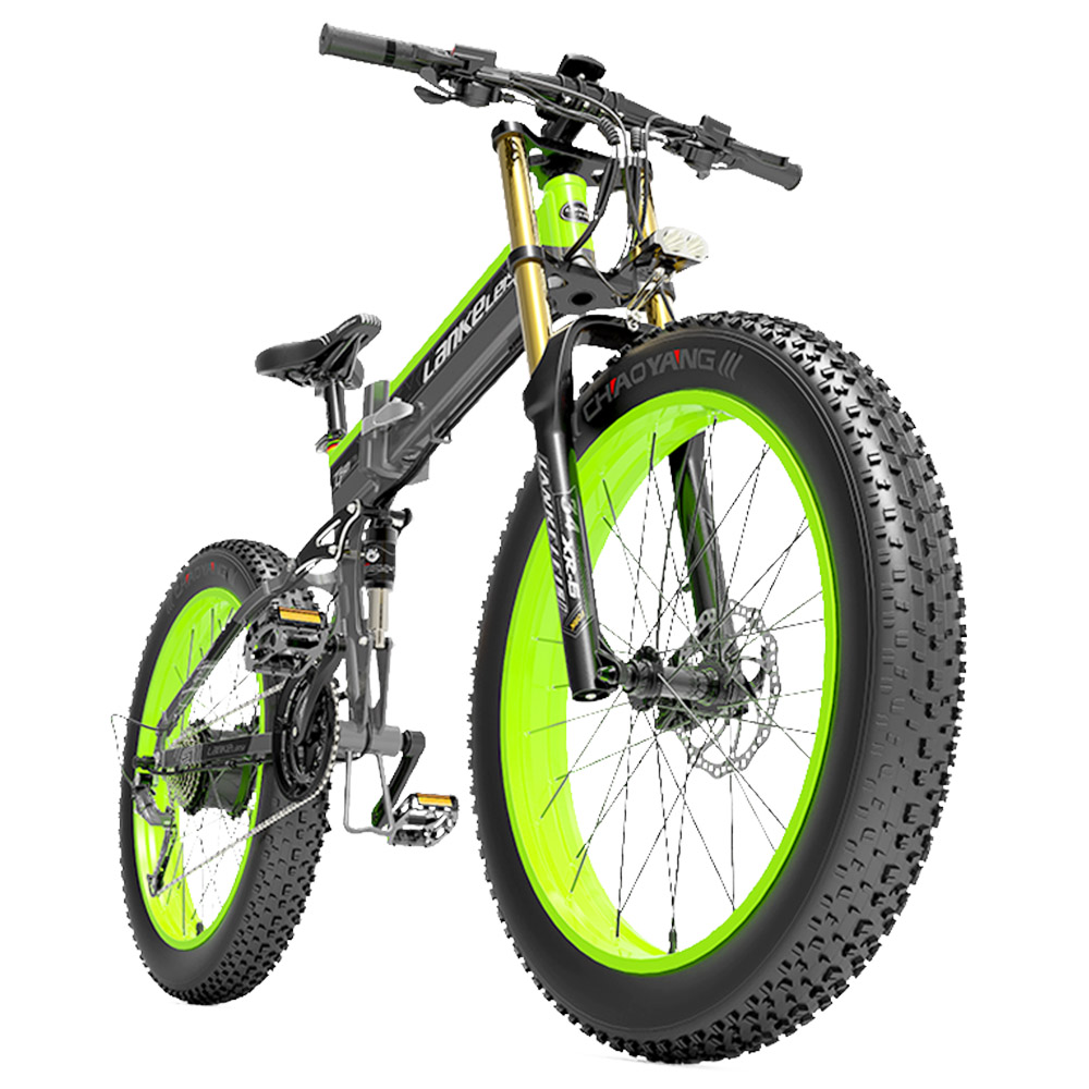LANKELEISI T750 Plus Big Fork Electric Bike 48V 1000W Motor 14.5Ah Battery 26*4.0'' Fat Tire - Green