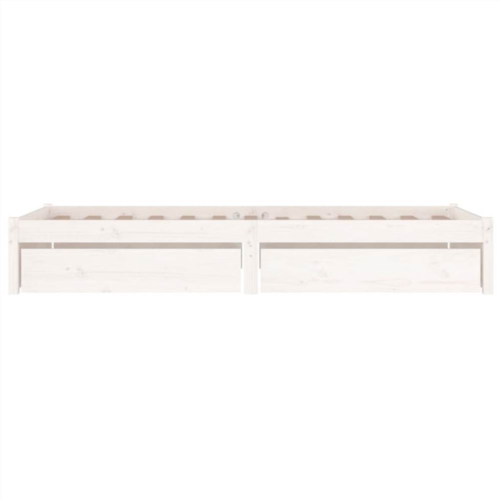 Bed Frame with Drawers White 90x200 cm