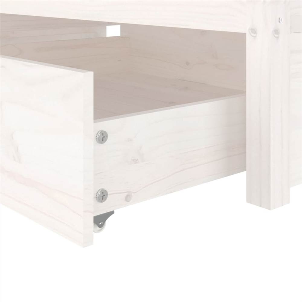 Bed Frame with Drawers White 90x200 cm