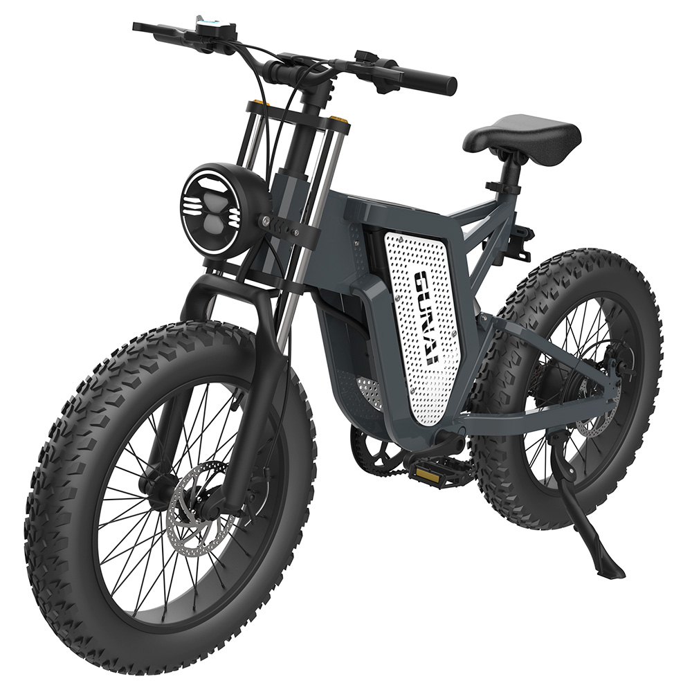 دراجة كهربائية GUNAI MX25 20 * 4.0 بوصة إطارات الدهون 2000 واط محرك بدون فرش 50 كجم / ساعة أقصى سرعة 48 فولت 25 أمبير بطارية شيمانو 7 سرعات فرامل زيت مزدوجة 75 كجم نطاق الأميال 200 كجم حمولة E-Bike - أسود