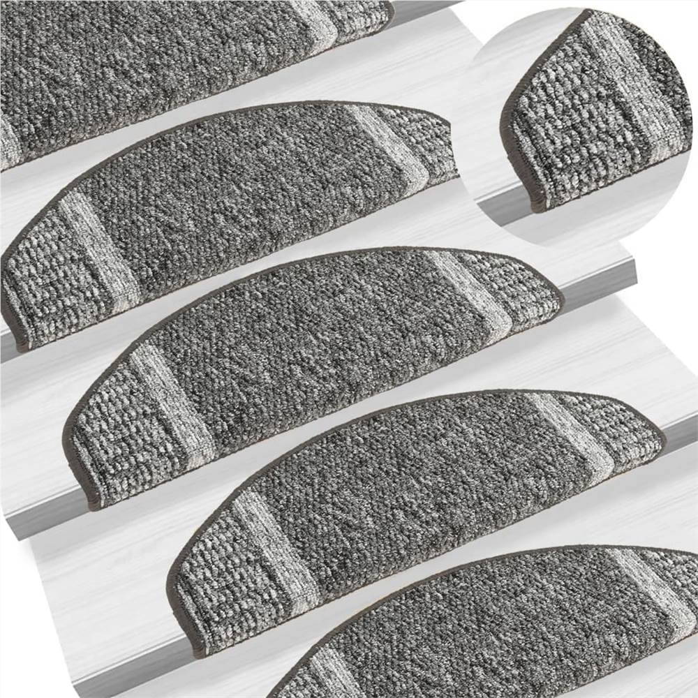 

Self-adhesive Carpet Stair Treads 15 pcs Grey 65x25 cm