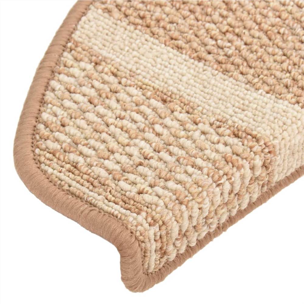 Self-adhesive Carpet Stair Treads 15 pcs Light Brown 65x25 cm