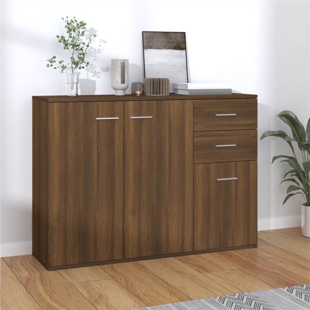 

Sideboard Brown Oak 105x30x75 cm Engineered Wood