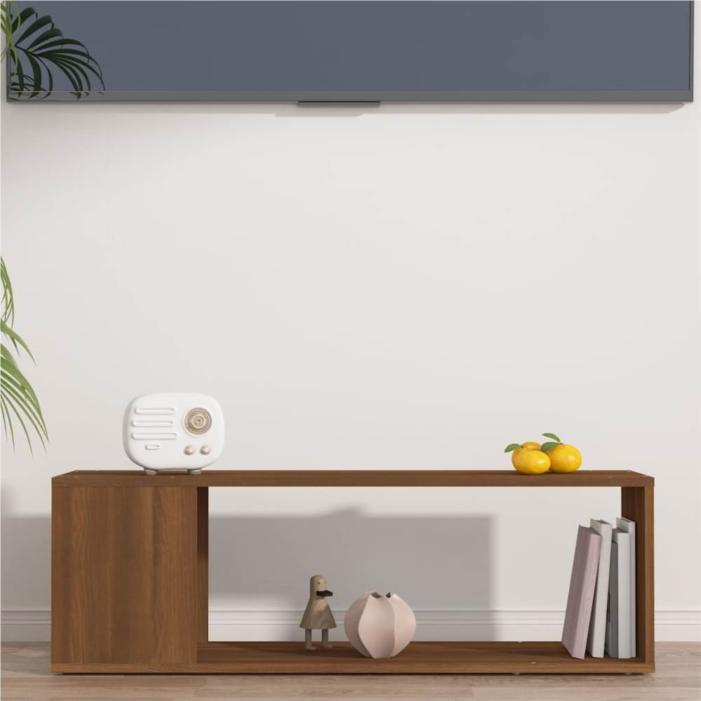 TV Cabinet Brown Oak 100x24x32 Cm Engineered Wood 14 TV Cabinet Brown Oak 100x24x32 cm Engineered Wood