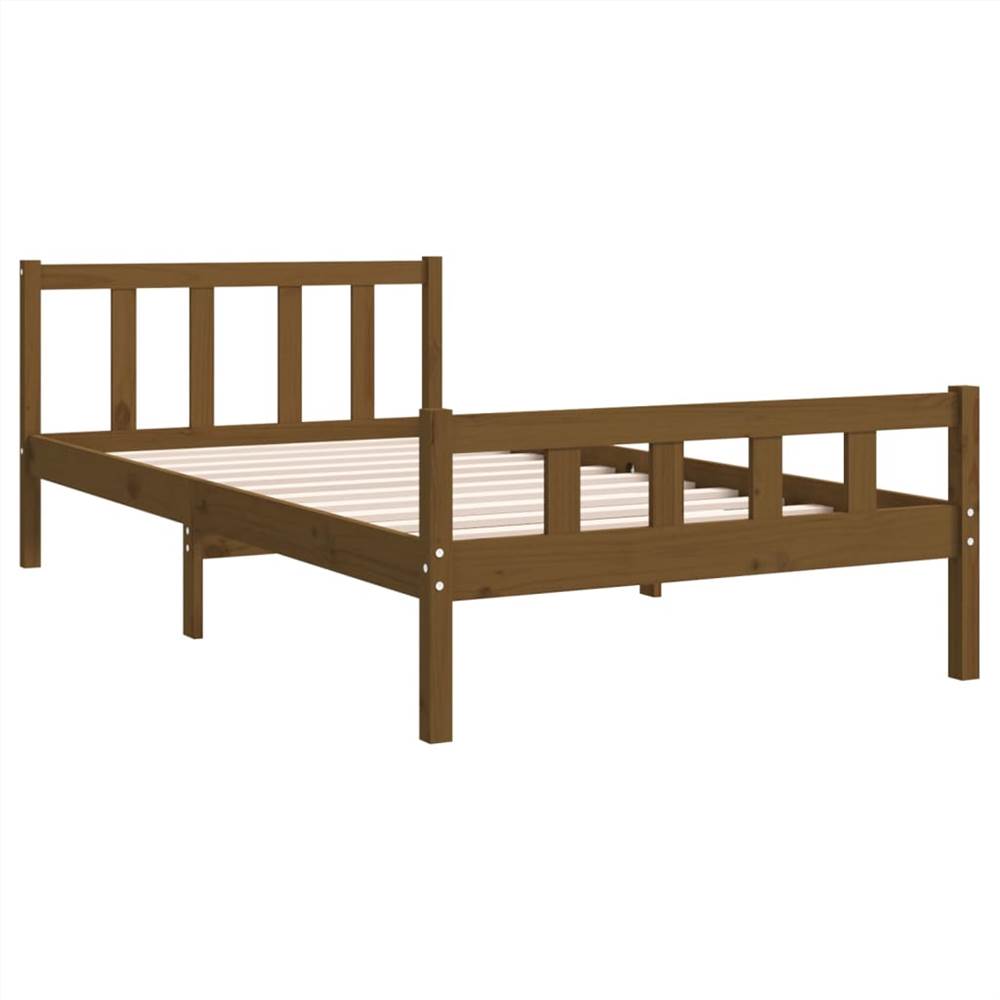 Bed Frame Honey Brown Solid Wood 100x200 Cm 9 Bed Frame Honey Brown Solid Wood 100x200 cm