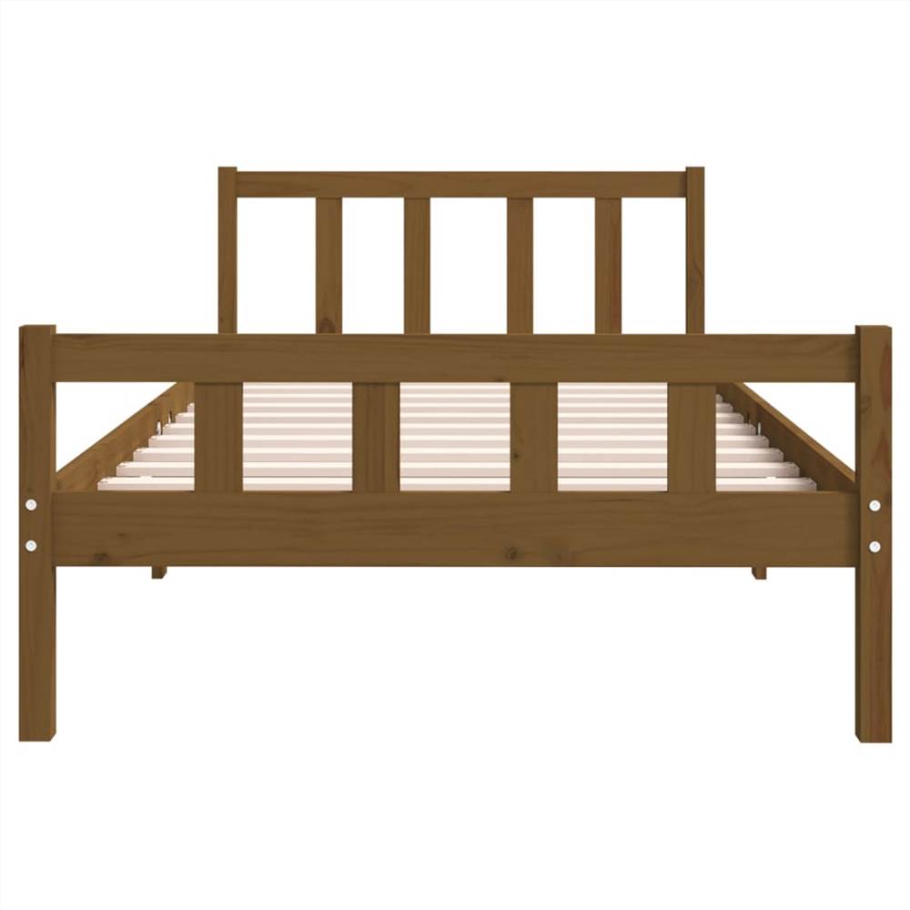Bed Frame Honey Brown Solid Wood 100x200 Cm 10 Bed Frame Honey Brown Solid Wood 100x200 cm