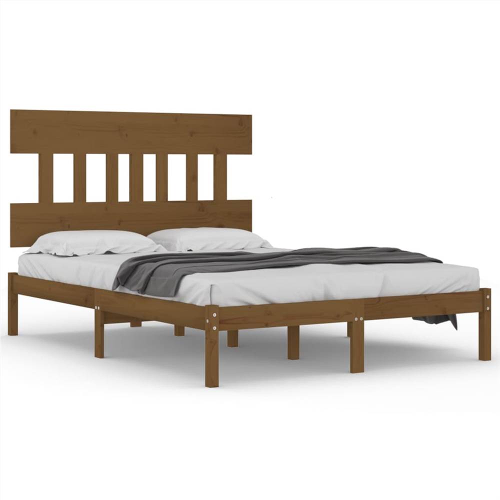 

Bed Frame Honey Brown Solid Wood 140x200 cm