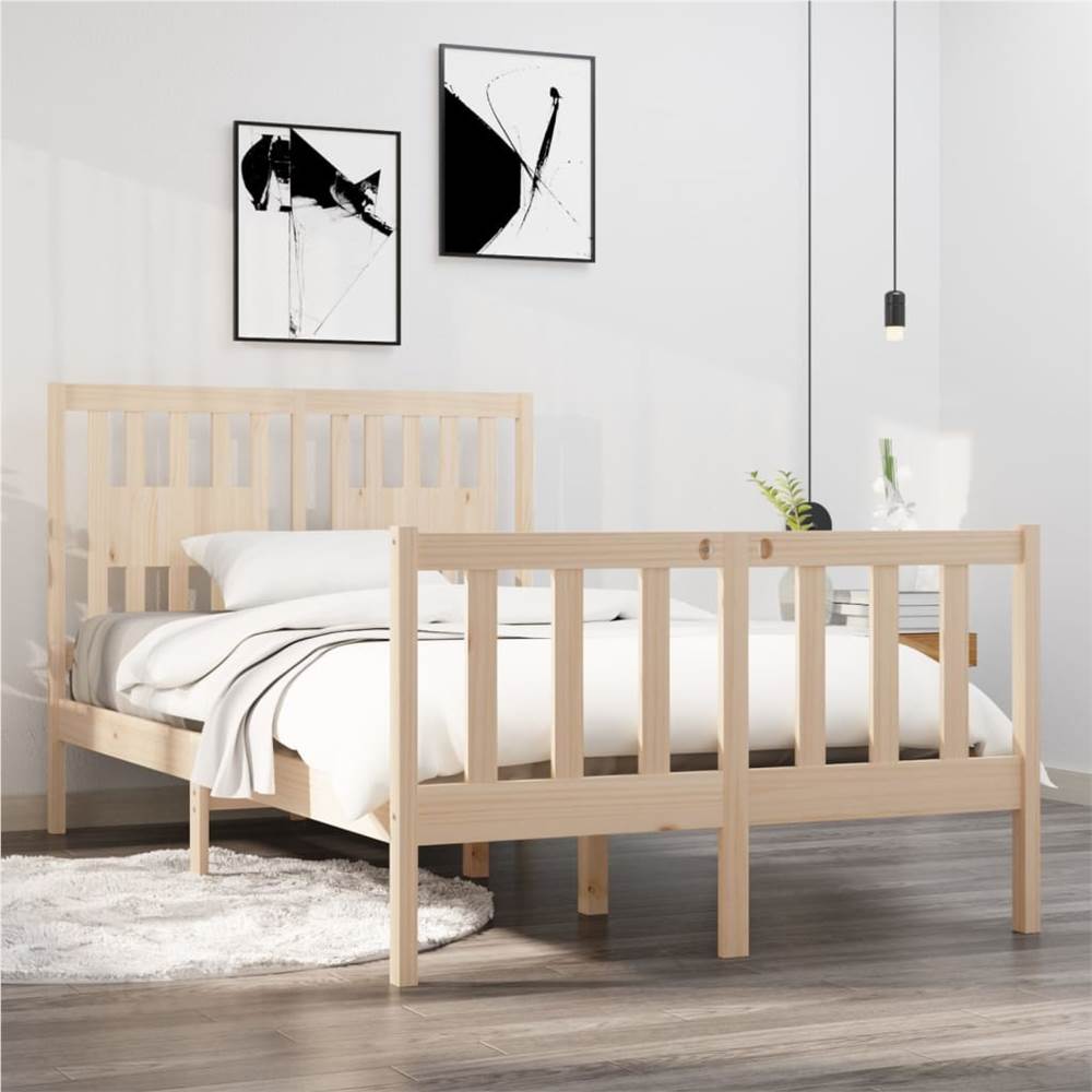 

Bed Frame Solid Wood 120x190 cm 4FT Small Double