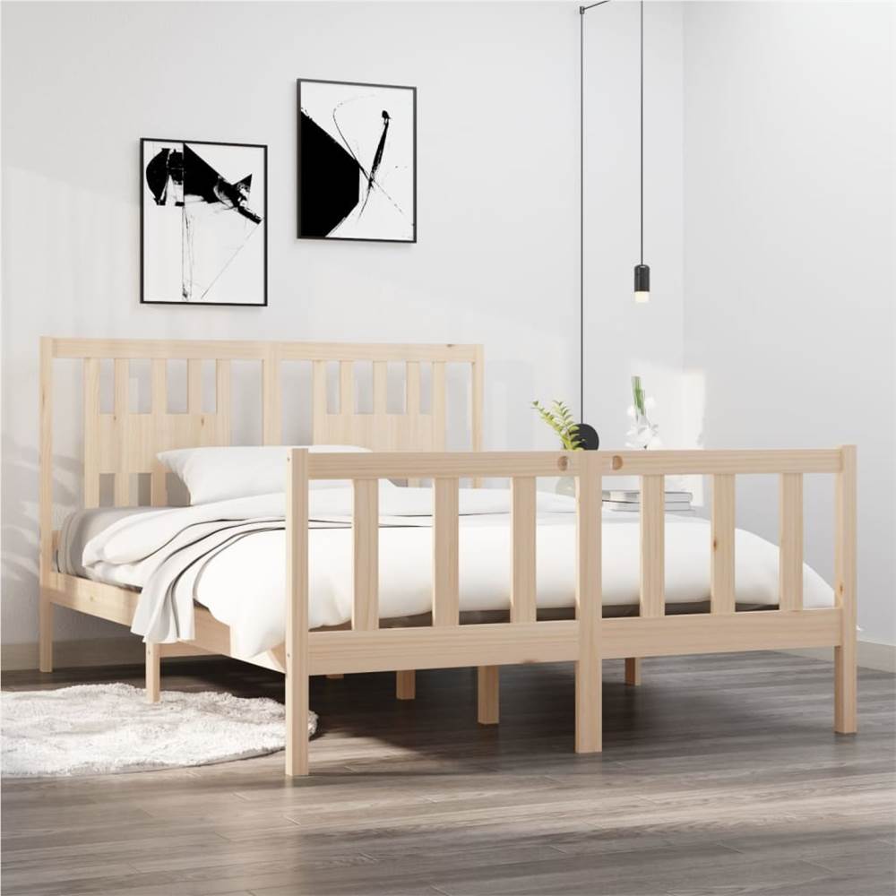 

Bed Frame Solid Wood 135x190 cm 4FT6 Double