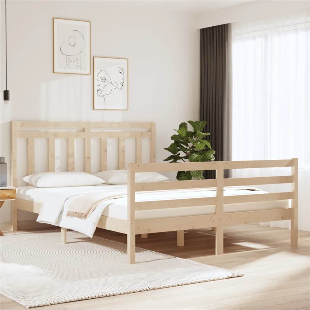 

Bed Frame Solid Wood 135x190 cm 4FT6 Double