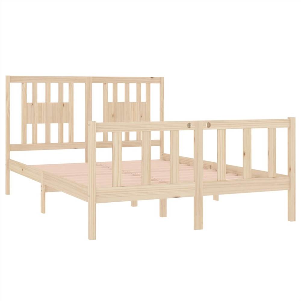 Bed Frame Solid Wood 140x190 cm