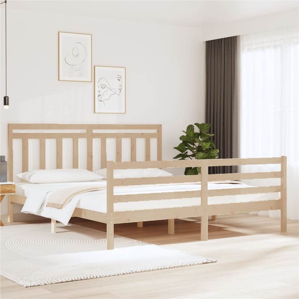 

Bed Frame Solid Wood 180x200 cm 6FT Super King