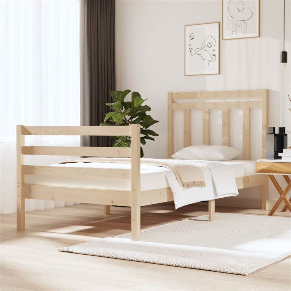 

Bed Frame Solid Wood 75x190 cm 2FT6 Small Single