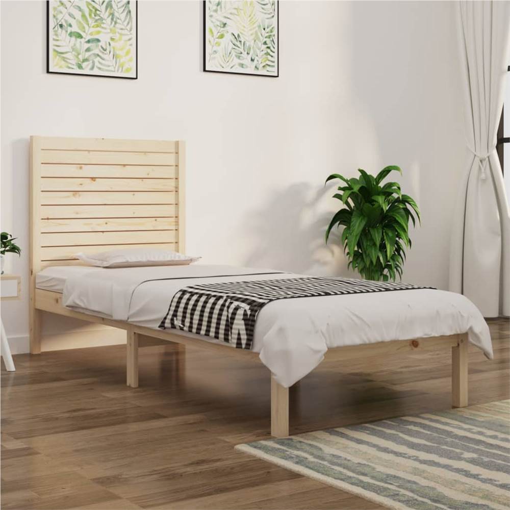 

Bed Frame Solid Wood 75x190 cm 2FT6 Small Single