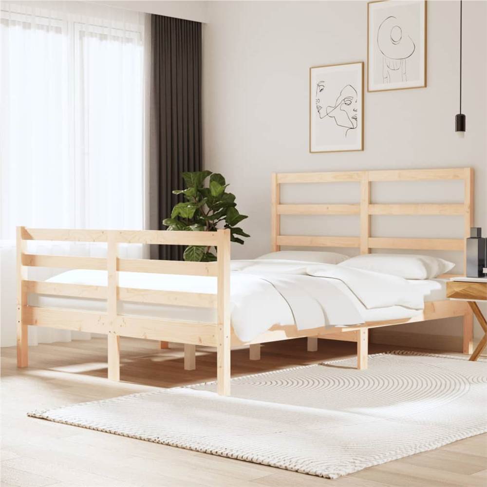 

Bed Frame Solid Wood Pine 135x190 cm 4FT6 Double