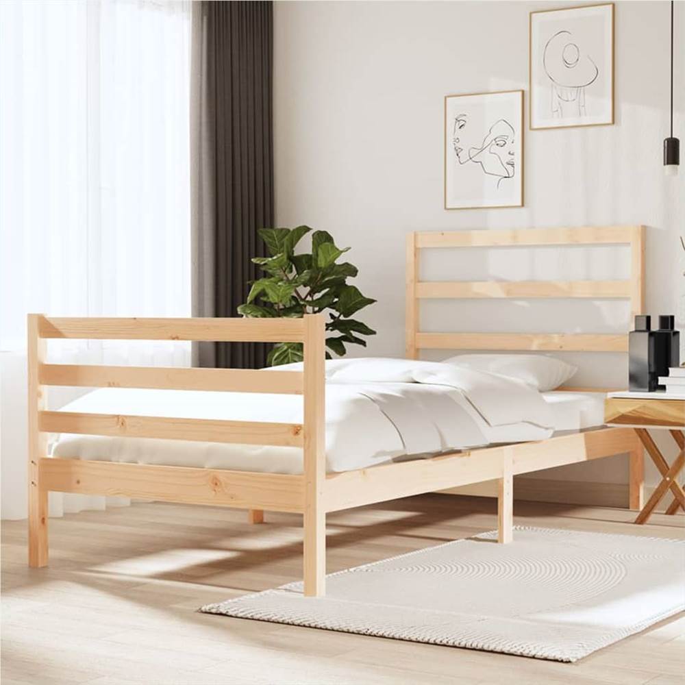 

Bed Frame Solid Wood Pine 75x190 cm 2FT6 Small Single