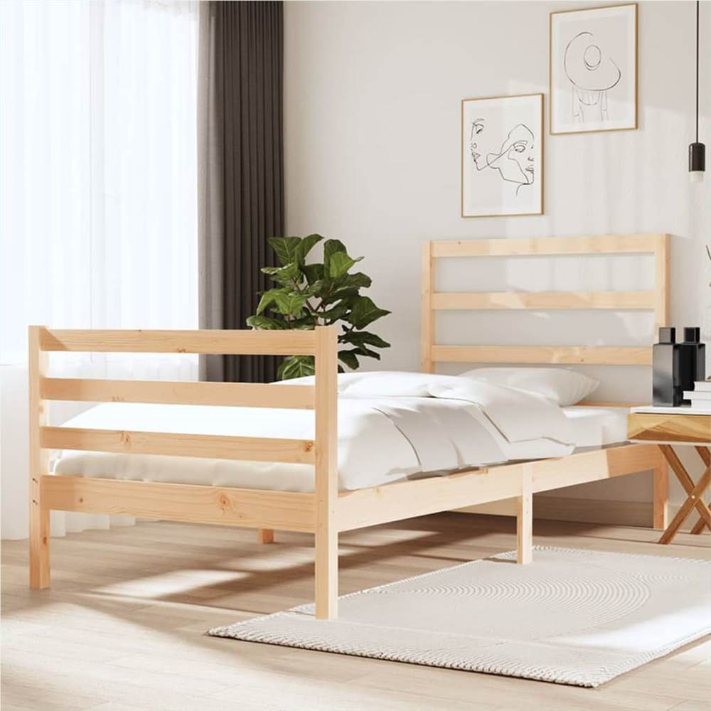 

Bed Frame Solid Wood Pine 90x190 cm 3FT Single
