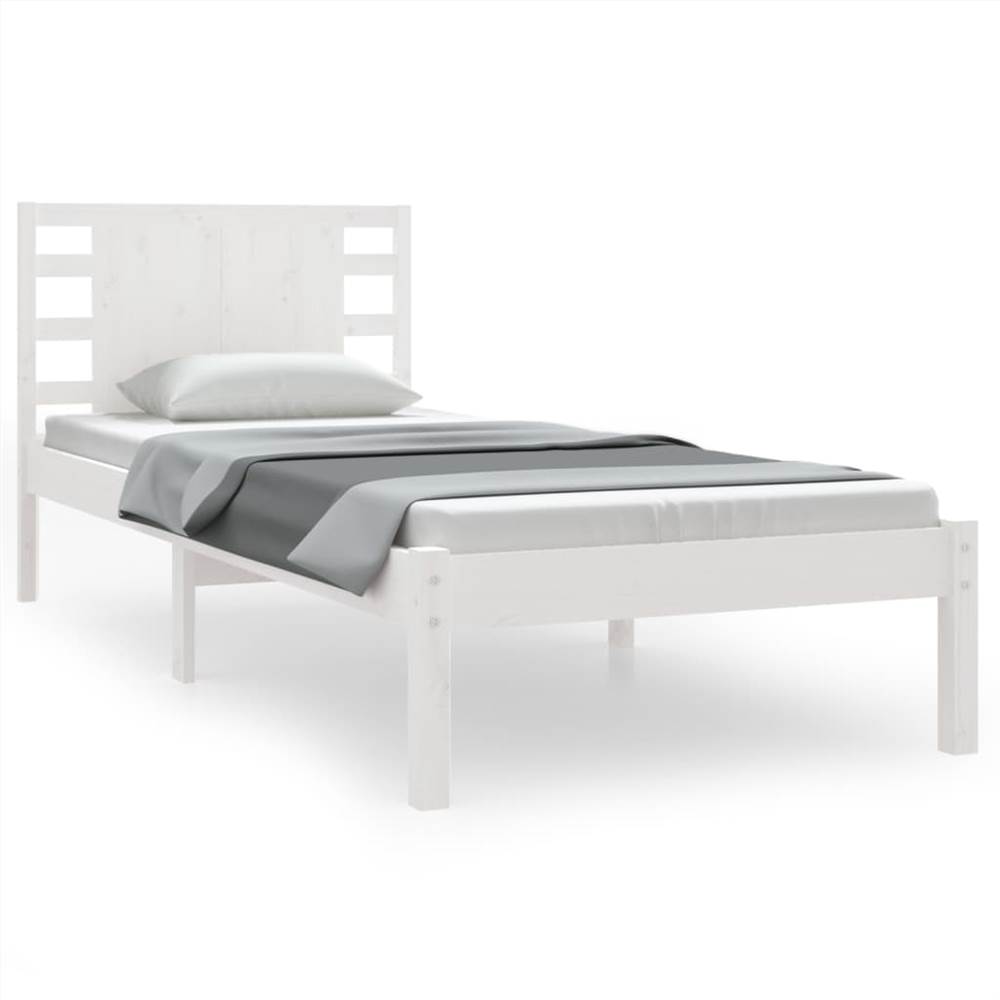 

Bed Frame White Solid Wood Pine 90x200 cm
