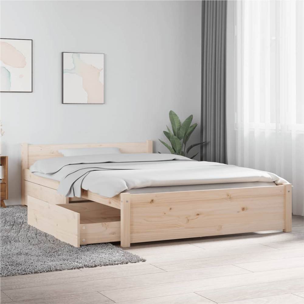 

Bed Frame with Drawers 120x190 cm 4FT Small Double