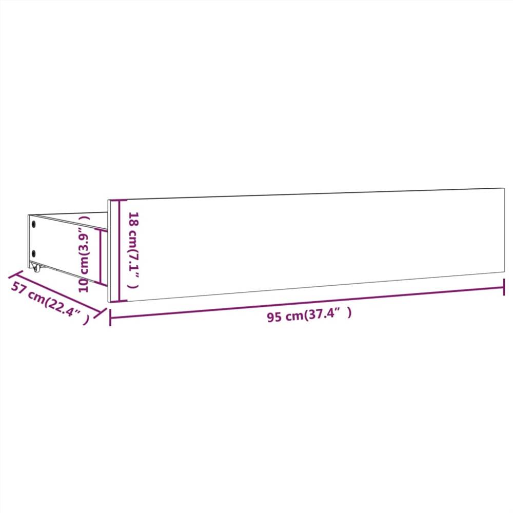 Bed Frame with Drawers Grey 140x200 cm