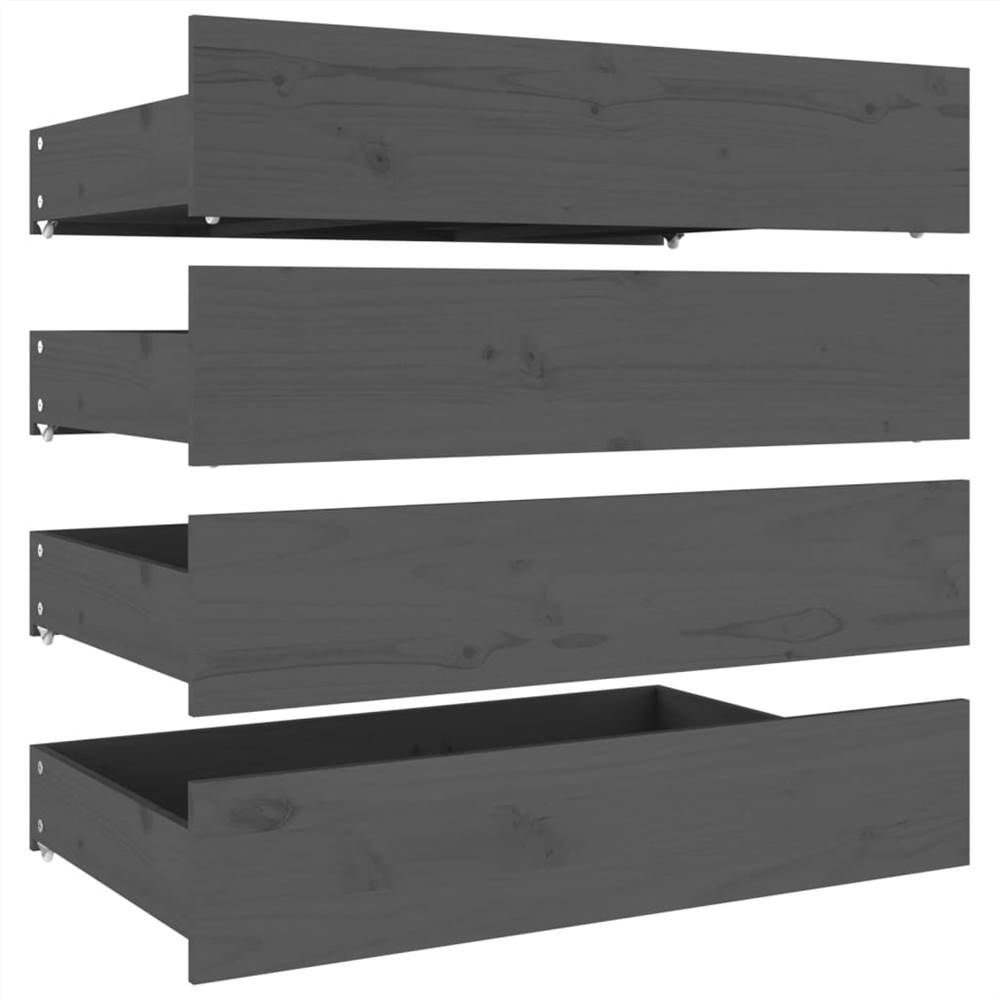 Bed Frame with Drawers Grey 140x200 cm