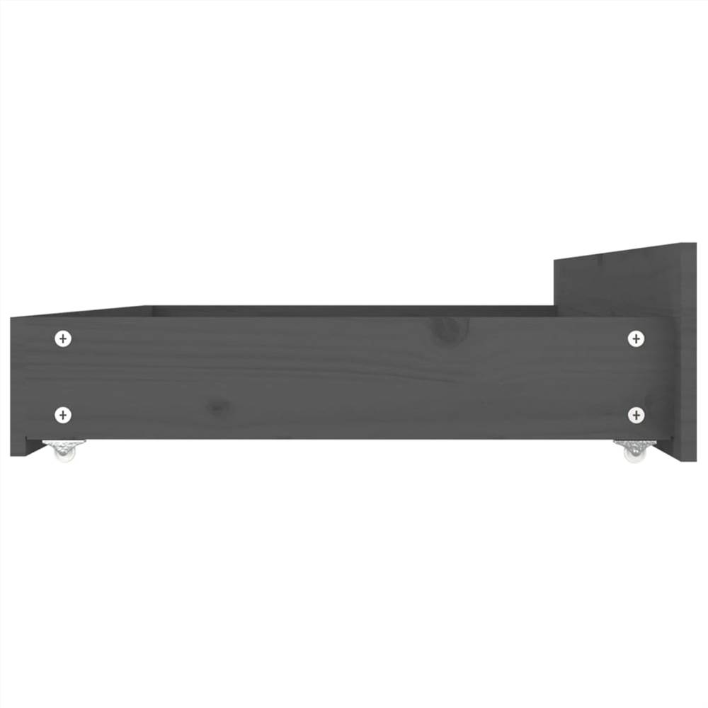 Bed Frame with Drawers Grey 140x200 cm