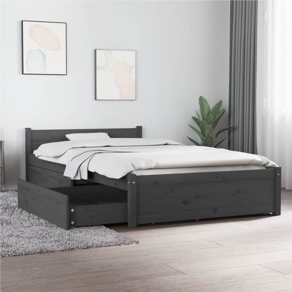 

Bed Frame with Drawers Grey 90x200 cm