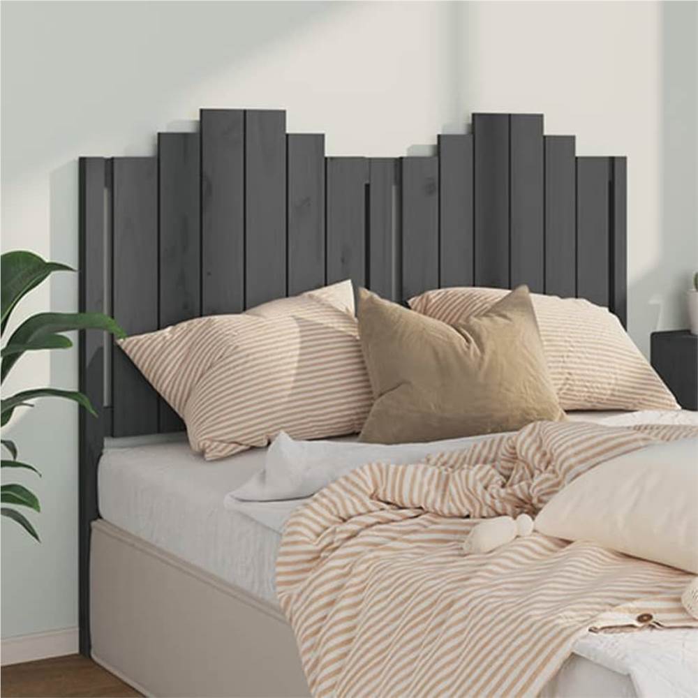 

Bed Headboard Grey 141x4x110 cm Solid Wood Pine