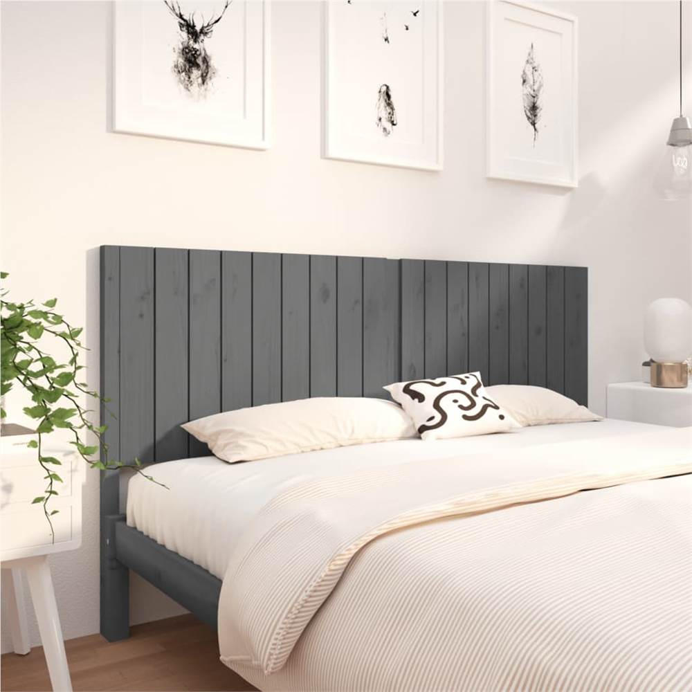 

Bed Headboard Grey 185.5x4x100 cm Solid Wood Pine