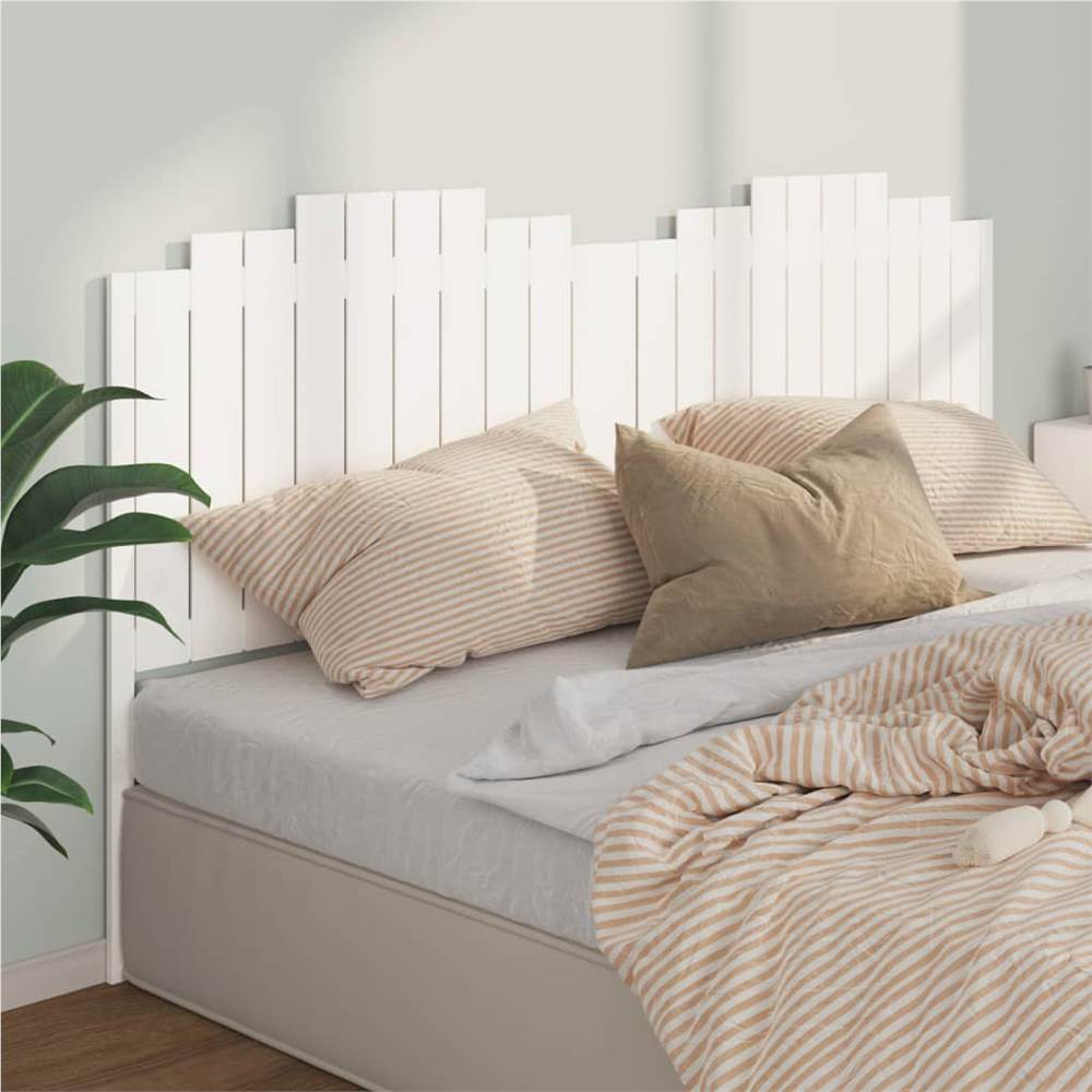 

Bed Headboard White 206x4x110 cm Solid Wood Pine