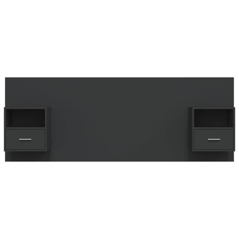 Bed Headboard with Black Engineered Wood