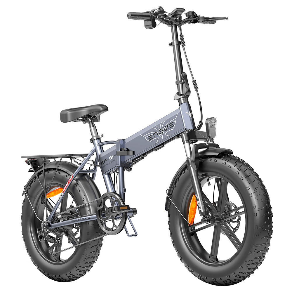 ENGWE EP-2 Pro 2022-versie opvouwbare elektrische fiets 20 * 4.0 inch dikke band 750 W motor 35 km / u maximale snelheid 48 V 13 Ah batterij 150 kg maximale belasting SHIMANO 7-versnellingen dubbele schijfrem 100 km bereik Mountain Beach sneeuwvouwfiets - grijs