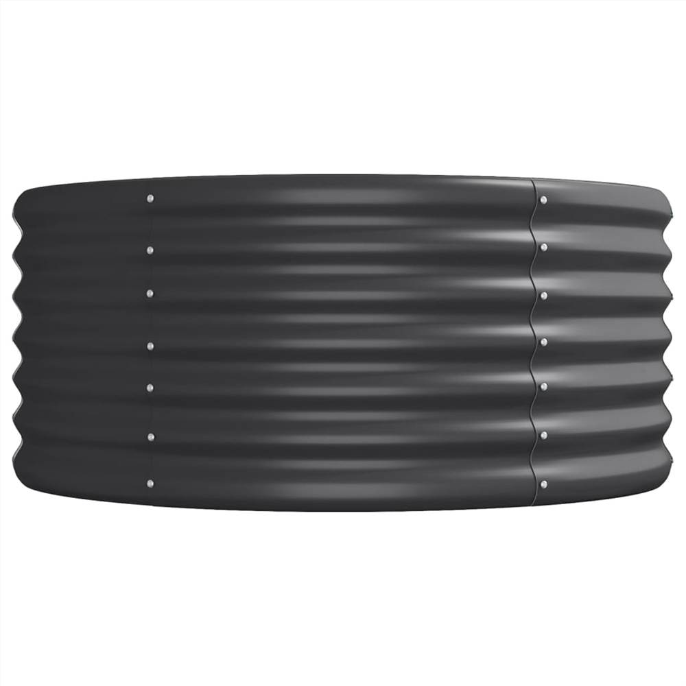 Garden Planter Powder-coated Steel 440x80x36 cm Anthracite
