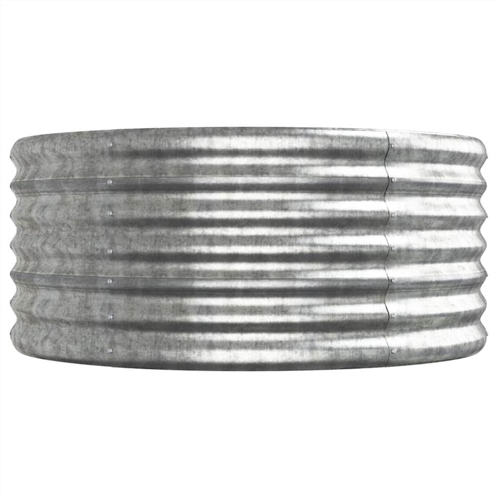 Garden Planter Powder-coated Steel 440x80x36 cm Silver
