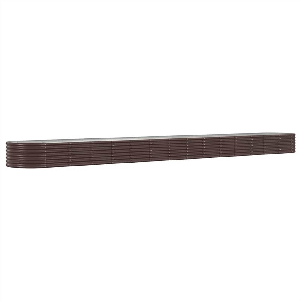 Garden Planter Powder-coated Steel 620x80x36 cm Brown