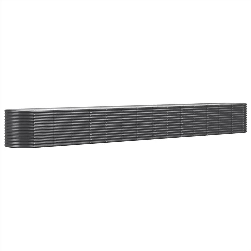 Garden Planter Powder-coated Steel 620x80x68 cm Anthracite