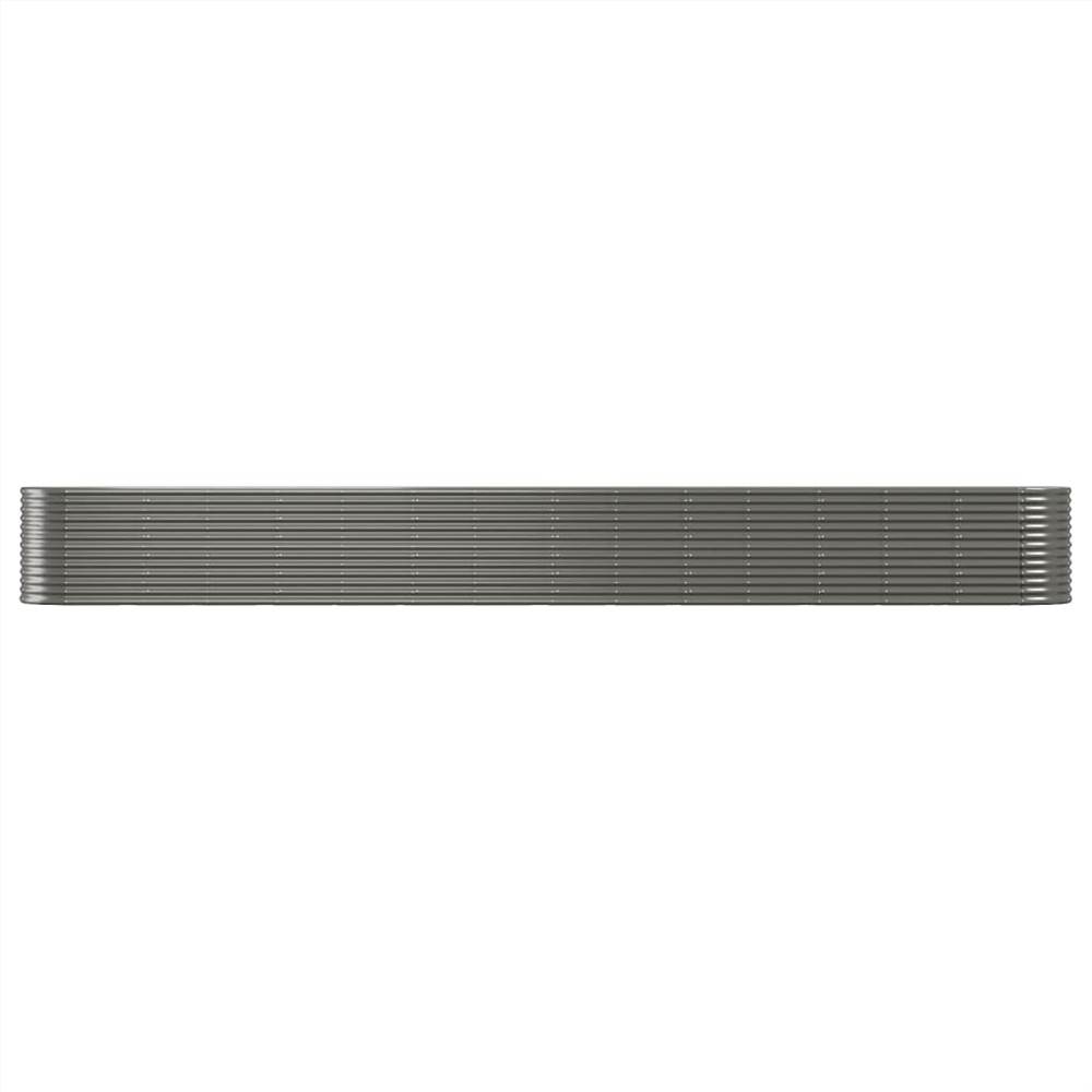Garden Planter Powder-coated Steel 620x80x68 cm Grey