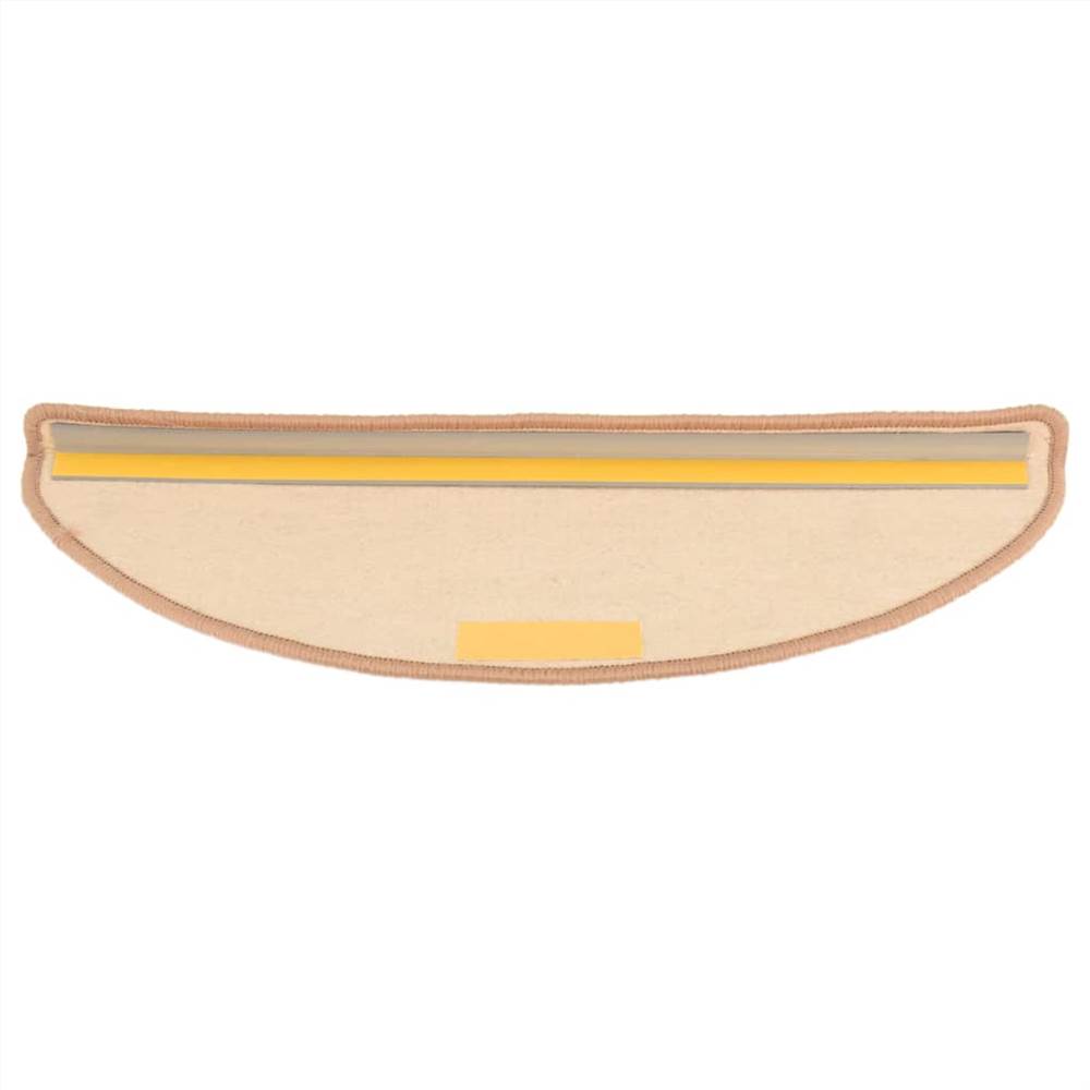 Self-adhesive Stair Mats 15 pcs Light Brown 65x25 cm