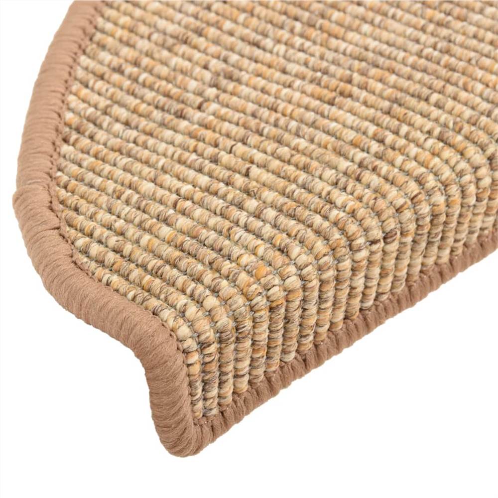 Self-adhesive Stair Mats 15 pcs Light Brown 65x25 cm