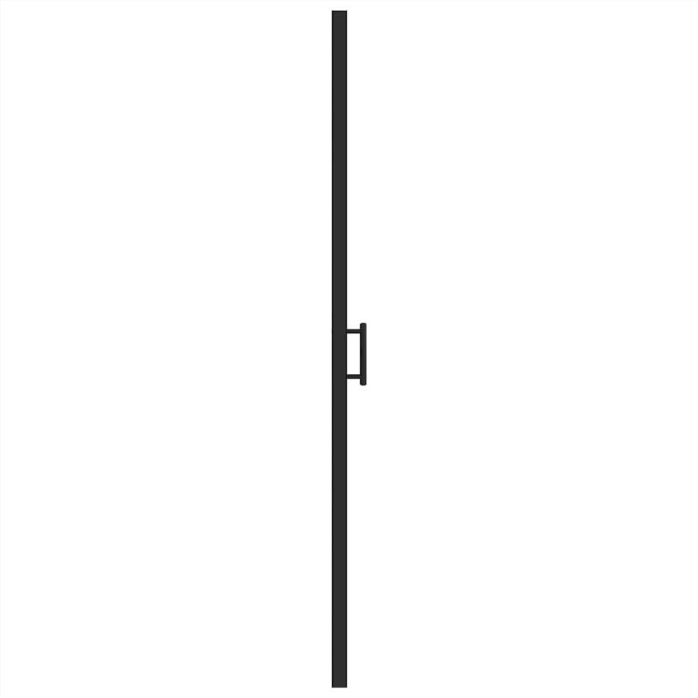 Shower Door 100x178 Cm Half Frosted Tempered Glass Black 11 Shower Door 100x178 cm Half Frosted Tempered Glass Black