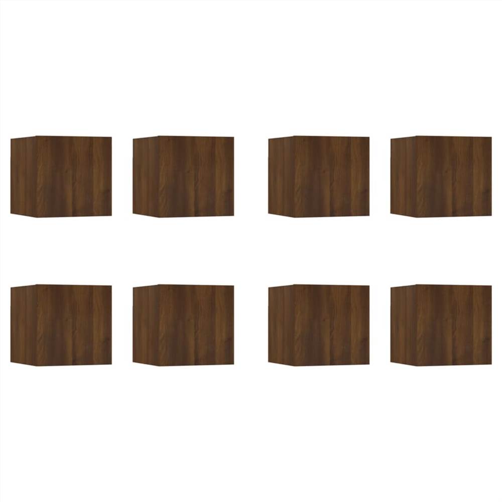 Wall-mounted TV Cabinets 8 pcs Brown Oak 30.5x30x30 cm
