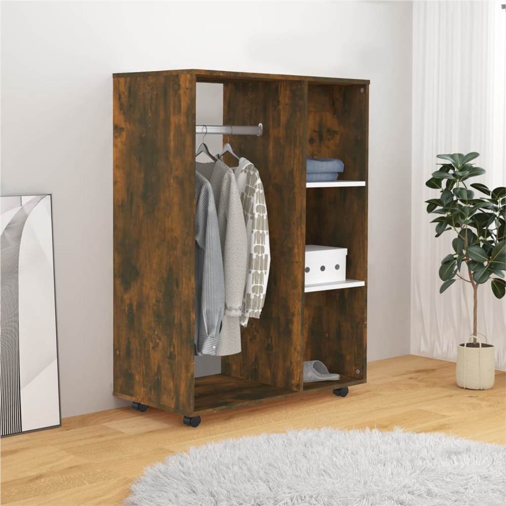 Wardrobe Smoked Oak 80x40x110 Cm Engineered Wood 8 Wardrobe Smoked Oak 80x40x110 cm Engineered Wood