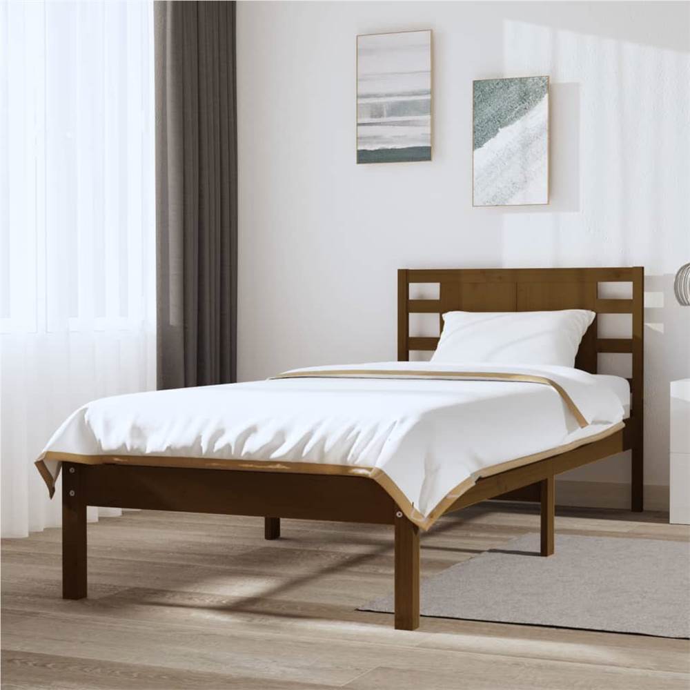 

Bed Frame Honey Brown Solid Wood Pine 100x200 cm