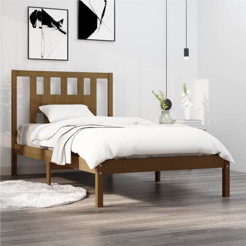 

Bed Frame Honey Brown Solid Wood Pine 90x200 cm