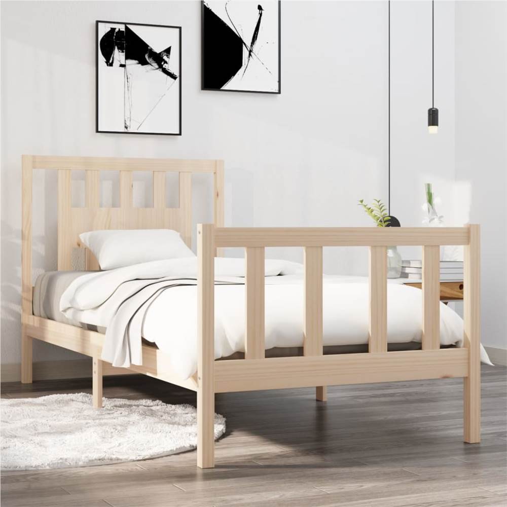 

Bed Frame Solid Wood 90x190 cm 3FT Single