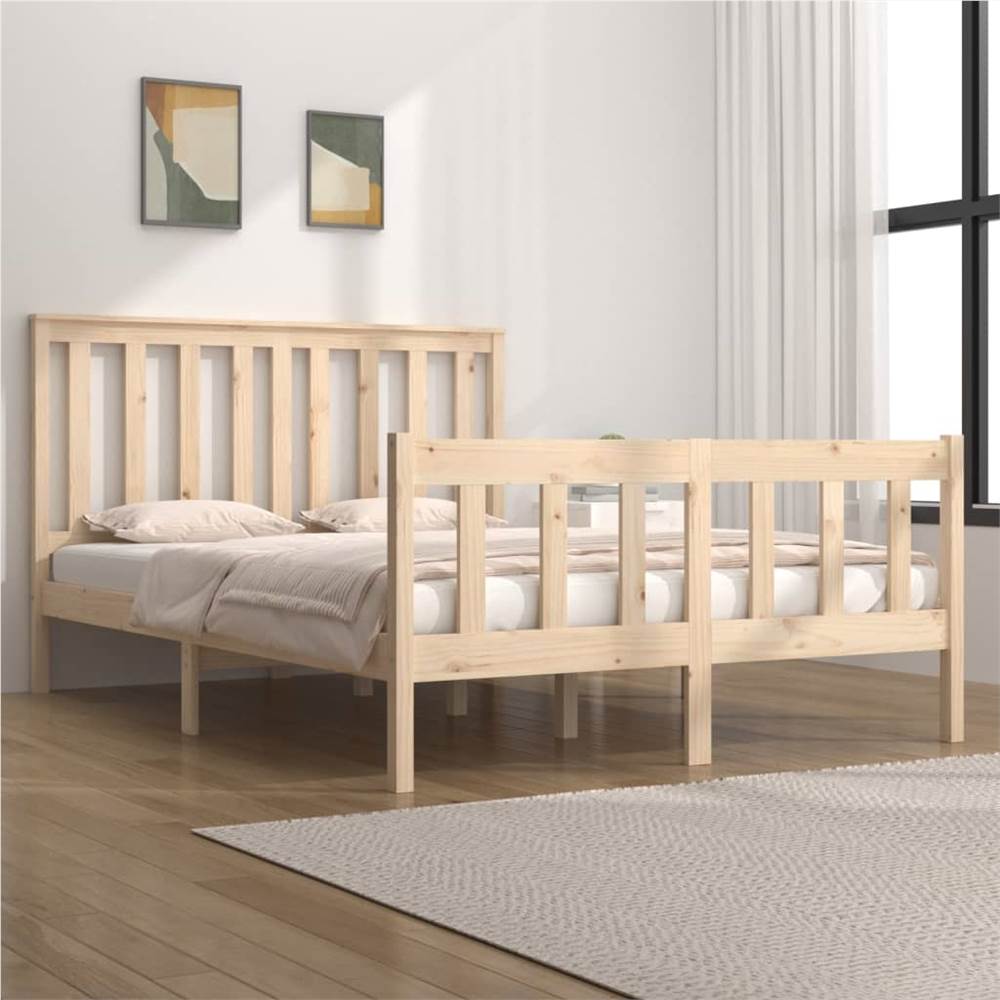 

Bed Frame Solid Wood Pine 140x190 cm