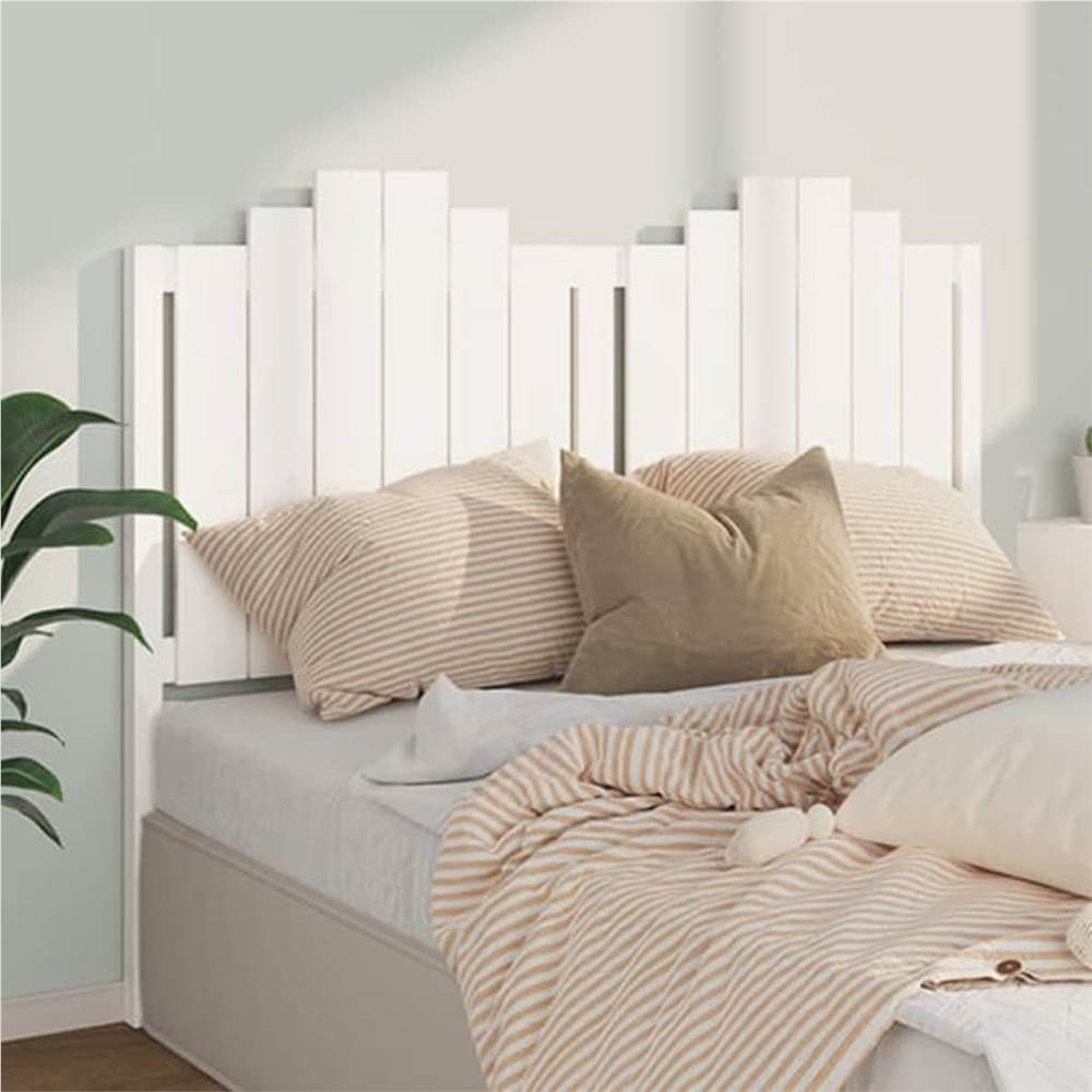 Bed Headboard White 141x4x110 cm Solid Wood Pine